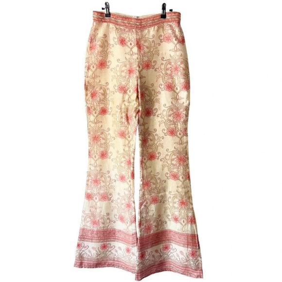 Savannah Morrow Ahimsa Pant in Orla NWT Silk Floral Print High Rise Flare Medium - Picture 8 of 11